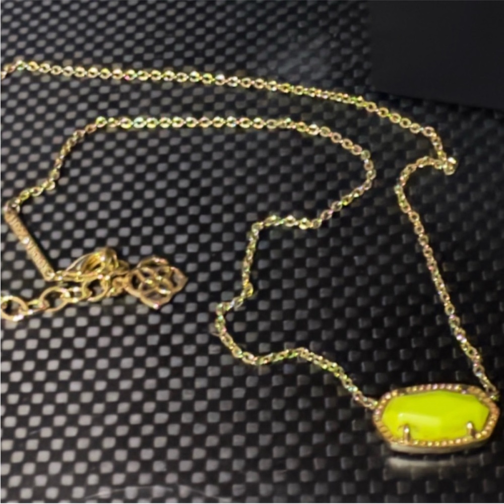 Kendra Scott *Rare* Gold with Neon Yellow Elisa necklace